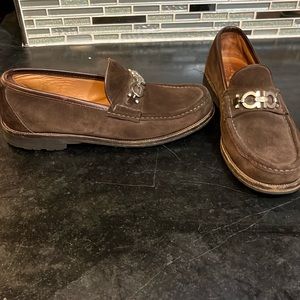Salvatore Ferragamo 7.5 brown suede shoes